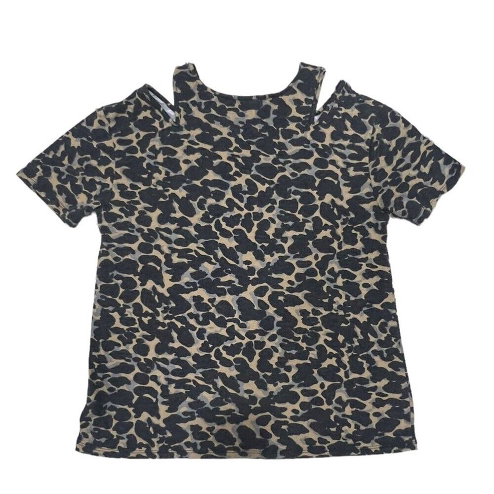 Painted Threads Size L‎ Camouflage Camo Cut-out Shoulder Top Blouse - Picture 5 of 7